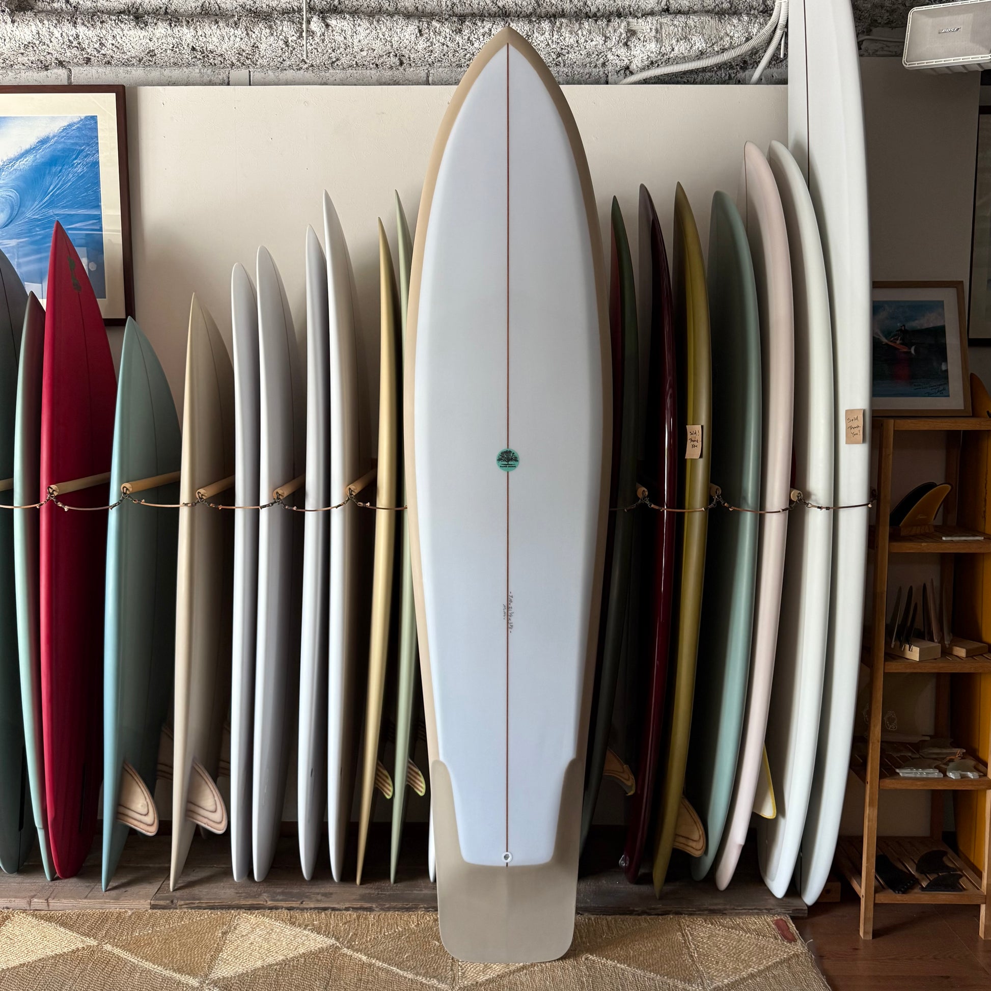 7’10” Mackie Designs Side cut round square flex tail
