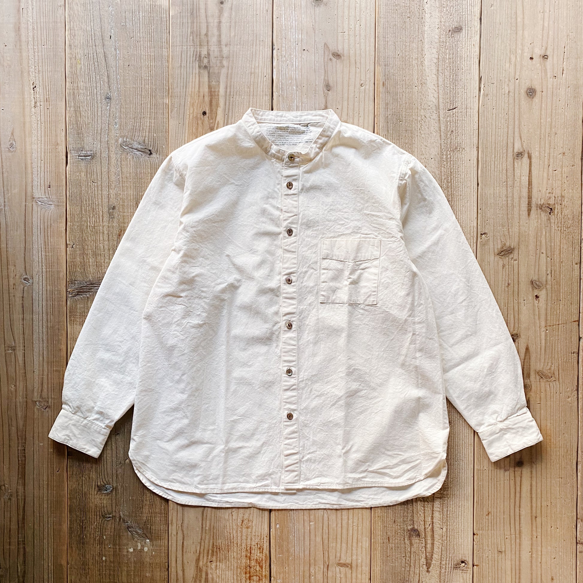 S&Y WORKSHOP/100% Organic cotton Stand-up collar Shirt