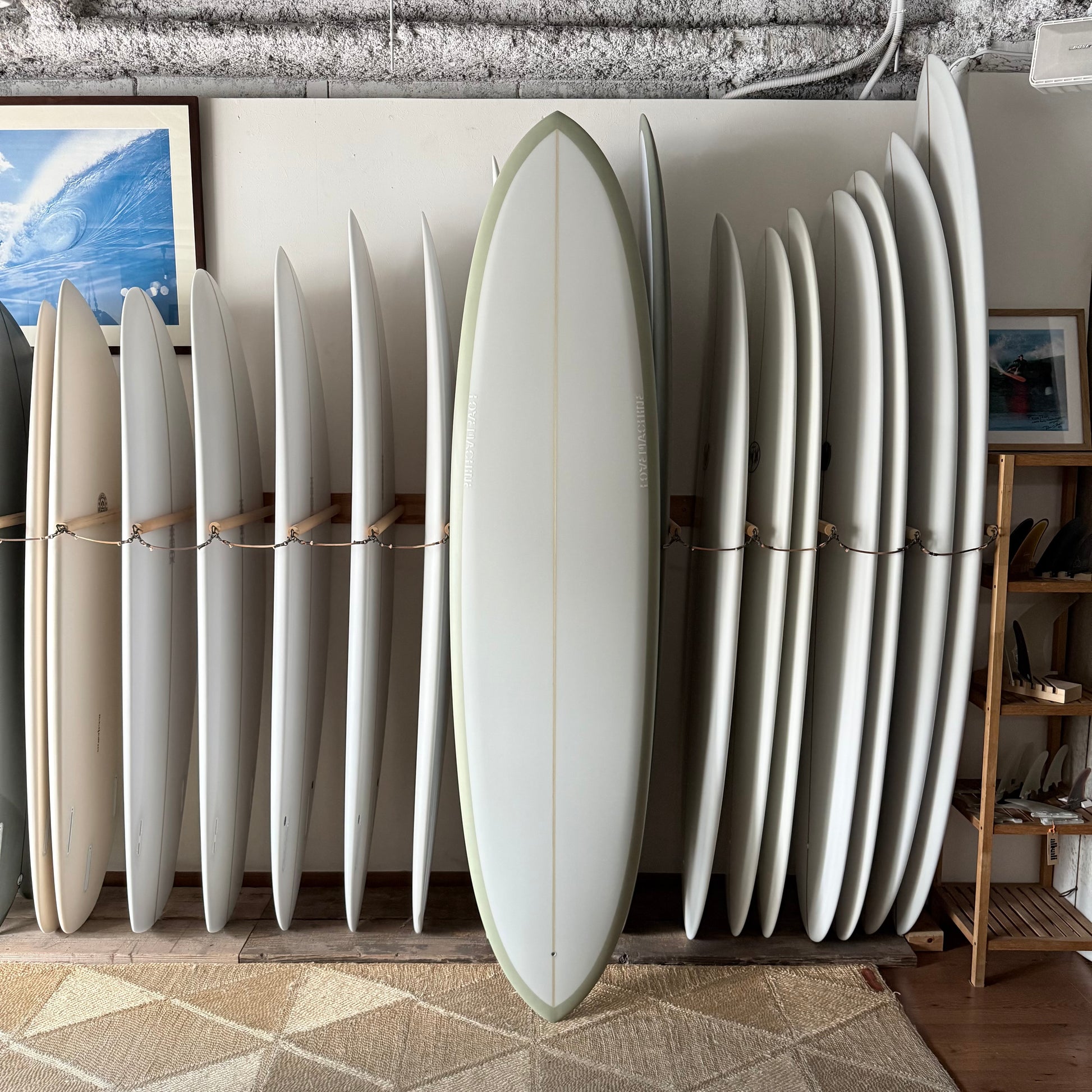 LOVEMACHINE SURFBOARDS 7'6" Thick Lizzy smoothing by Ryan Lovelace