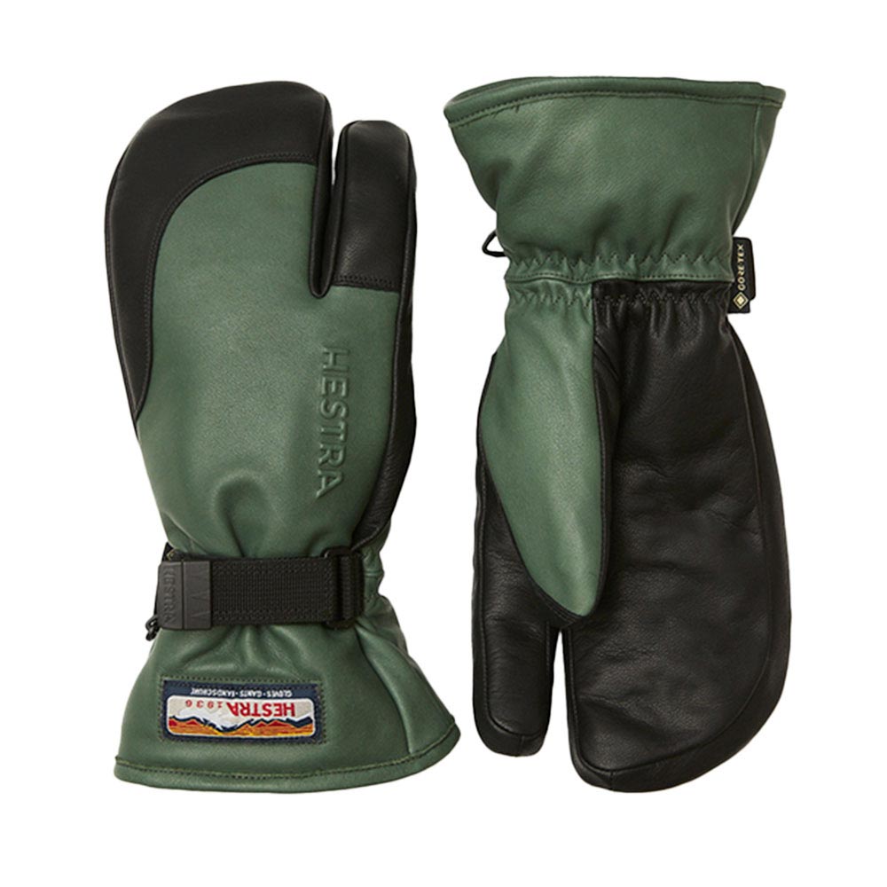 HESTRA 3-FINGER GTX FULL LEATHER/Dark Forest/Black