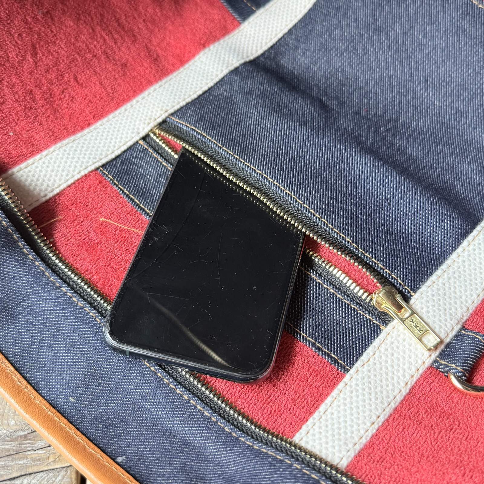 Wasabi  Leather shoulder tote denim/20L