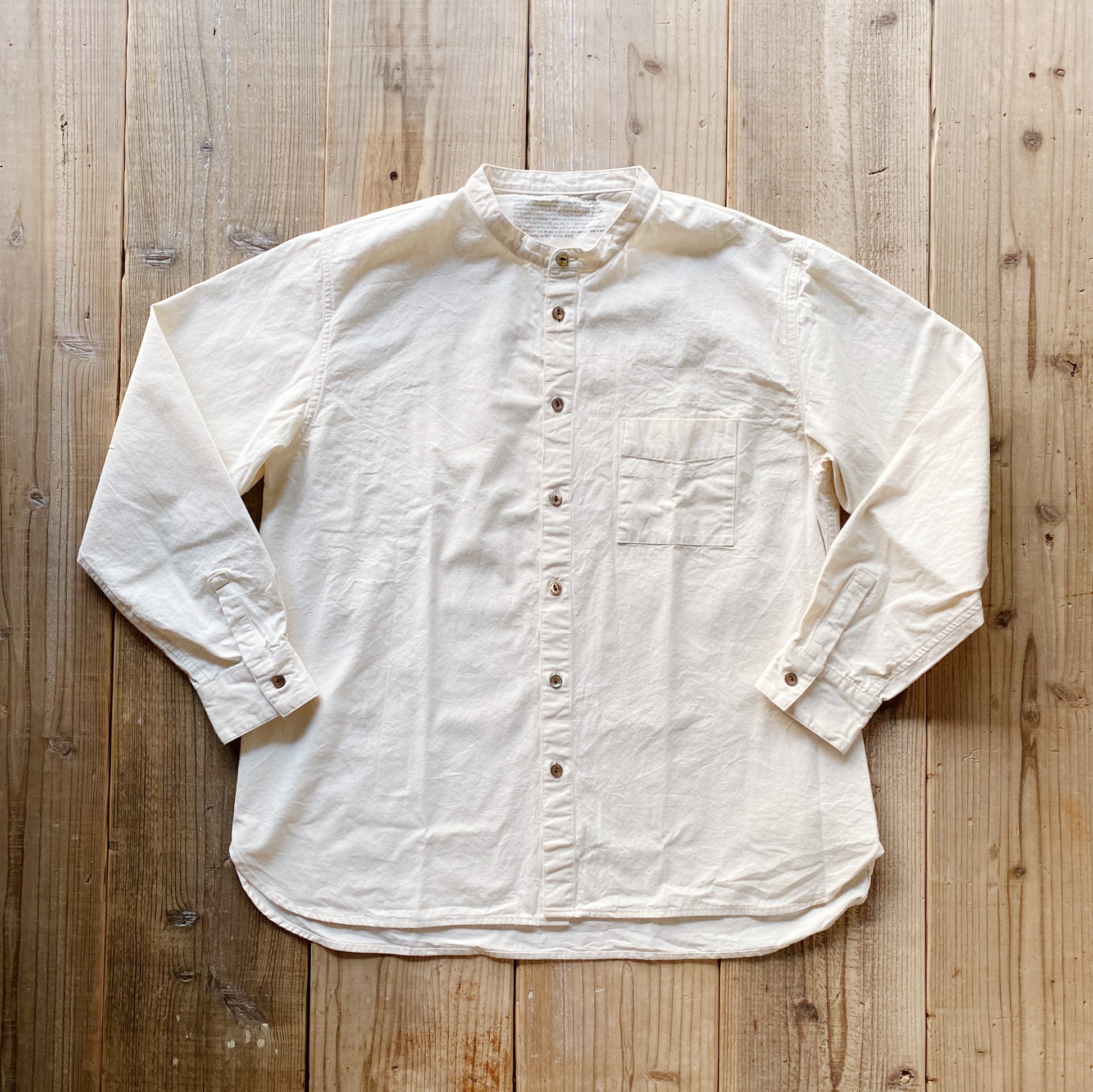S&Y WORKSHOP/100% Organic cotton Stand-up collar Shirt