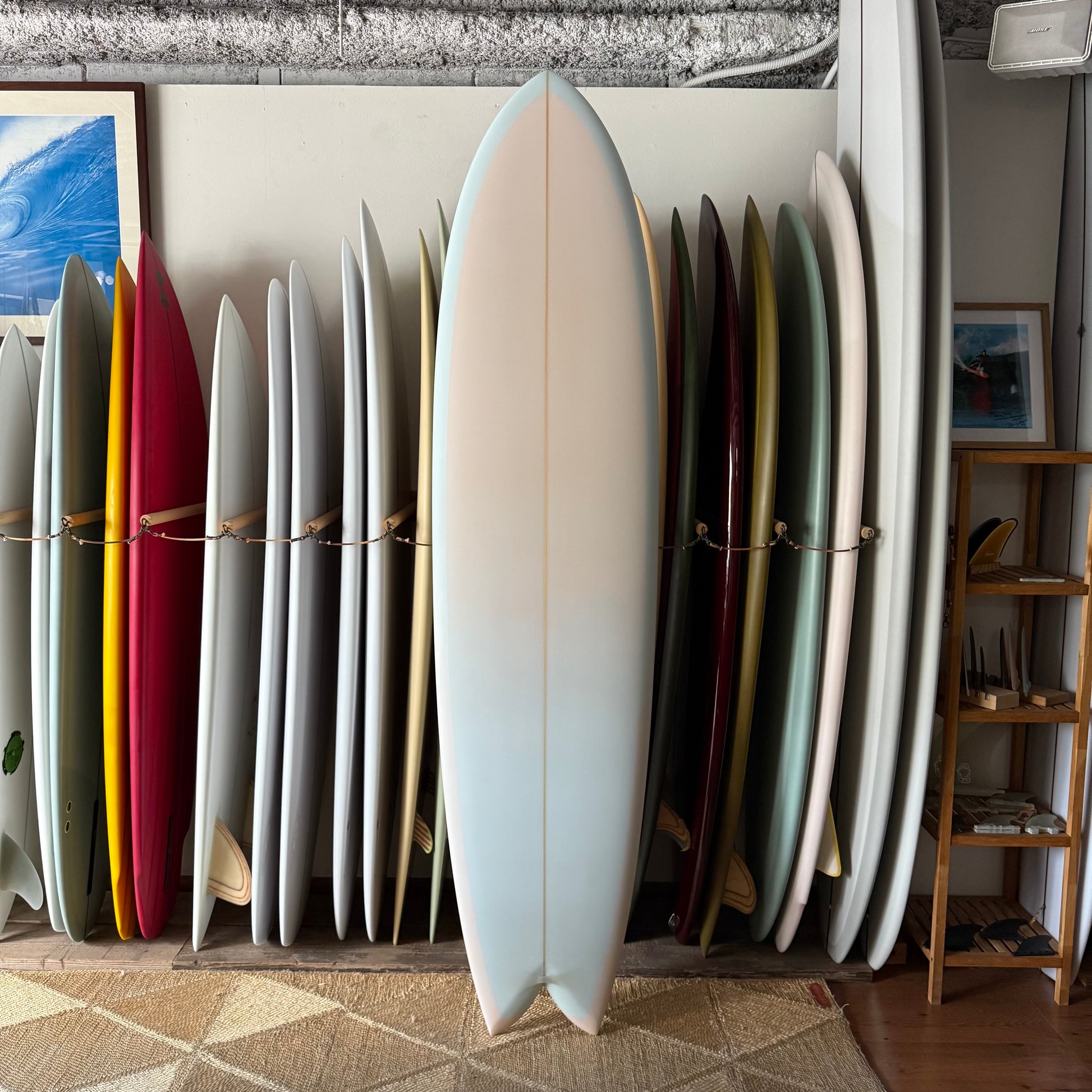 7’7” Todd Pinder Fish Simmons Angelo resin Artwork
