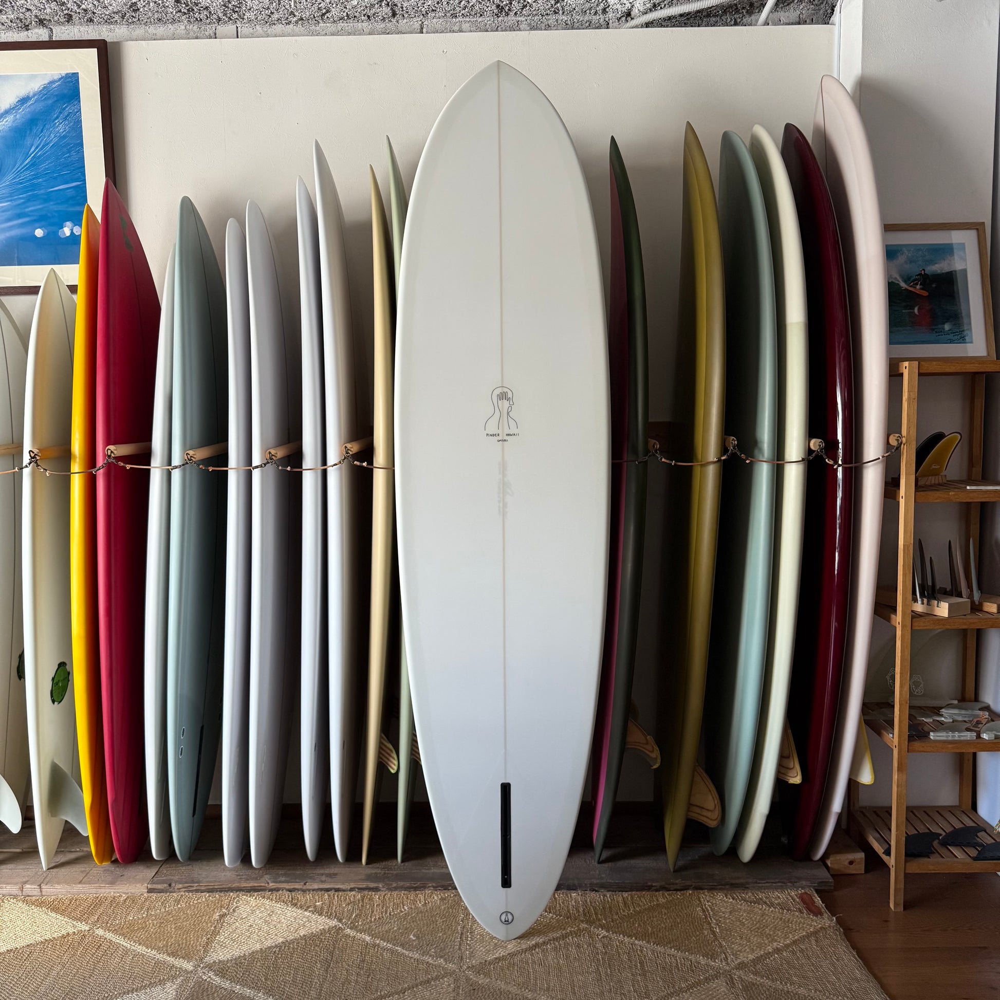 7’4”  Todd Pinder Mid Pin Angelo resin Artwork