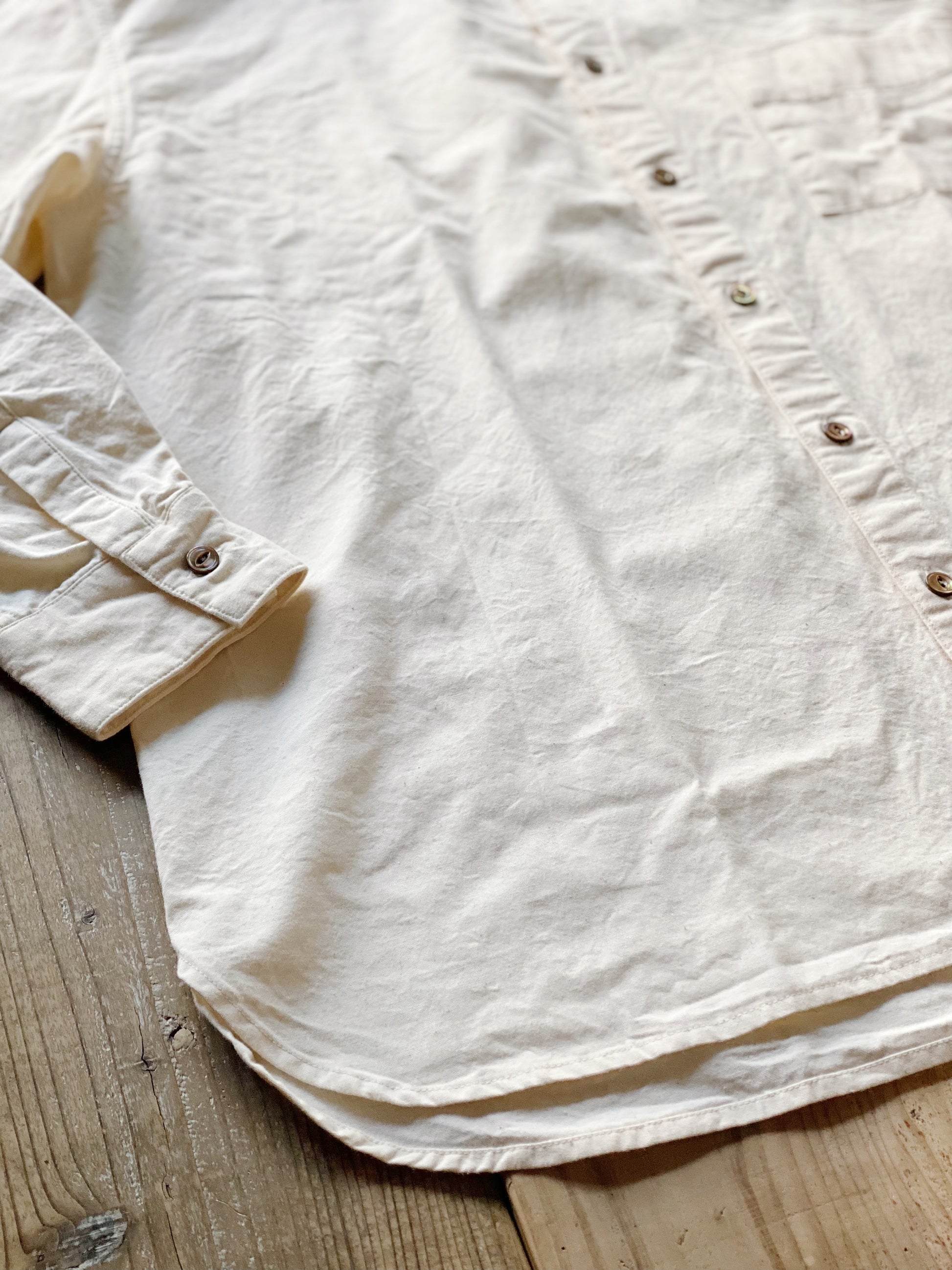 S&Y WORKSHOP/100% Organic cotton Stand-up collar Shirt