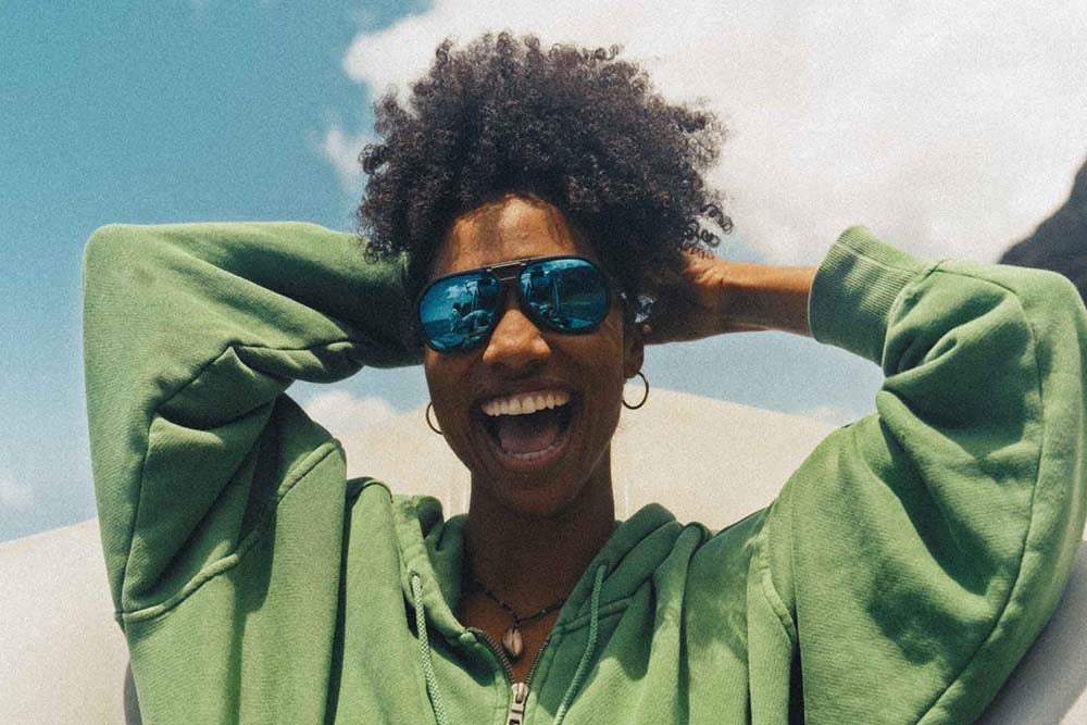 OMBRAZ CLASSIC/Charcoal/Polarized Grey + Blue Mirror