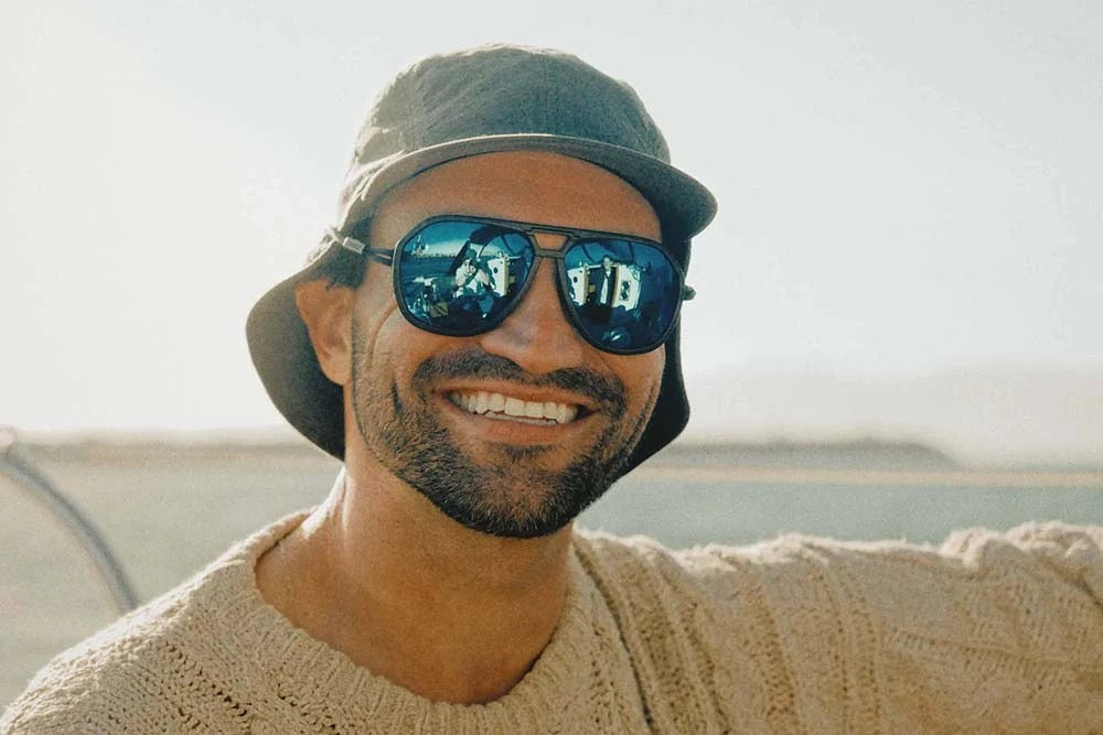 OMBRAZ CLASSIC/Charcoal/Polarized Grey + Blue Mirror