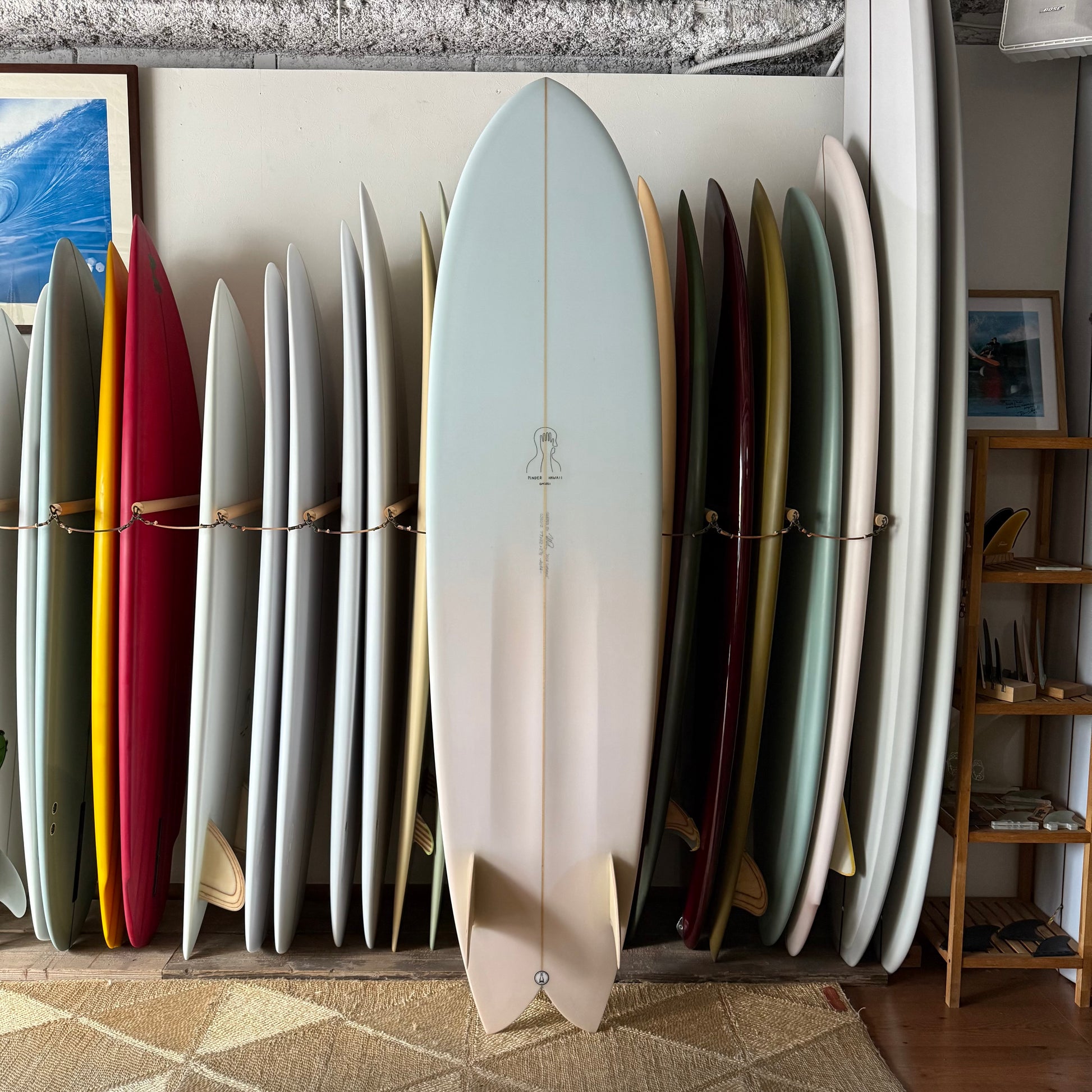 7’7” Todd Pinder Fish Simmons Angelo resin Artwork
