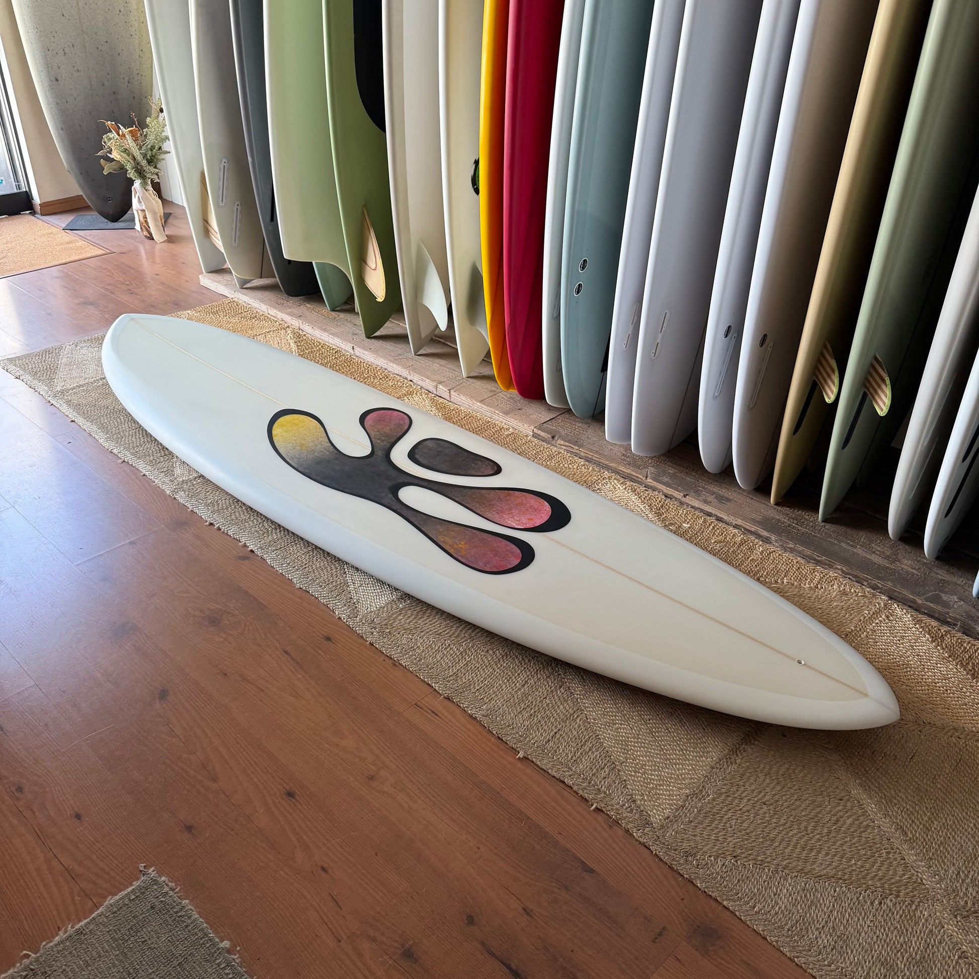 7’4”  Todd Pinder Mid Pin Angelo resin Artwork