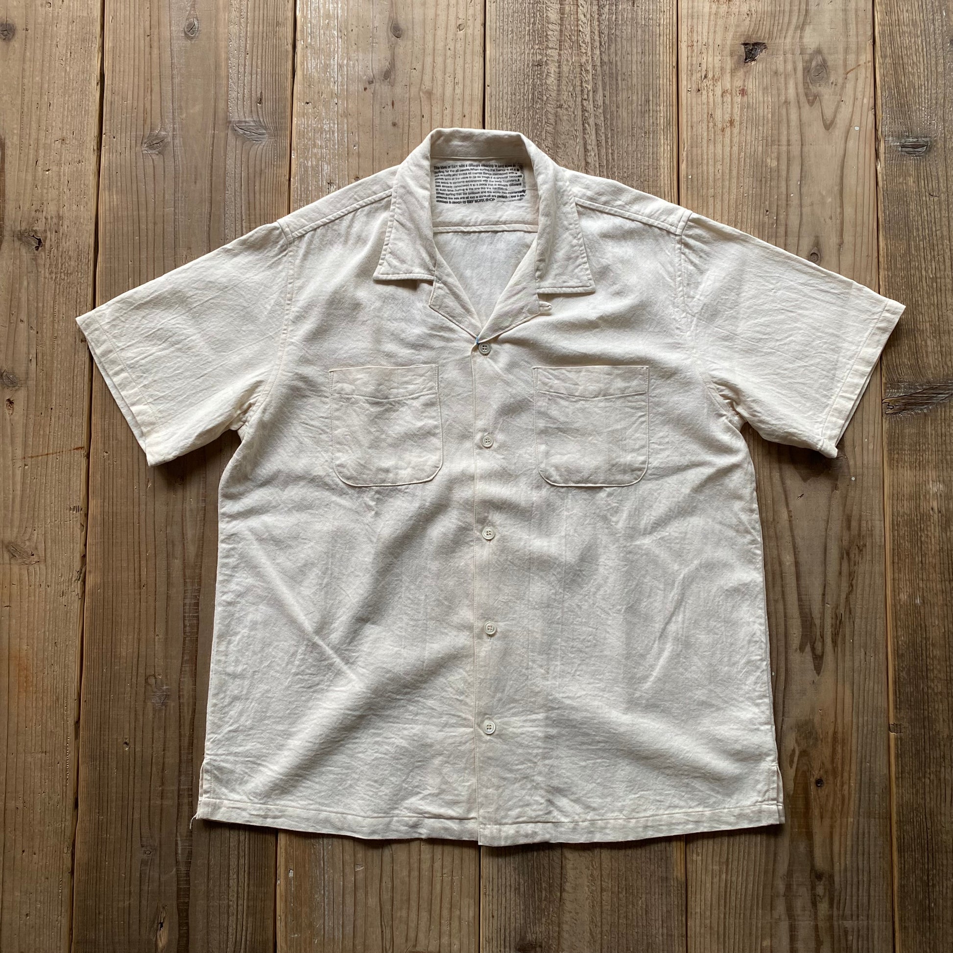 S&Y WORKSHOP ORIGINAL  100% Organic cotton Open Collar Shirt